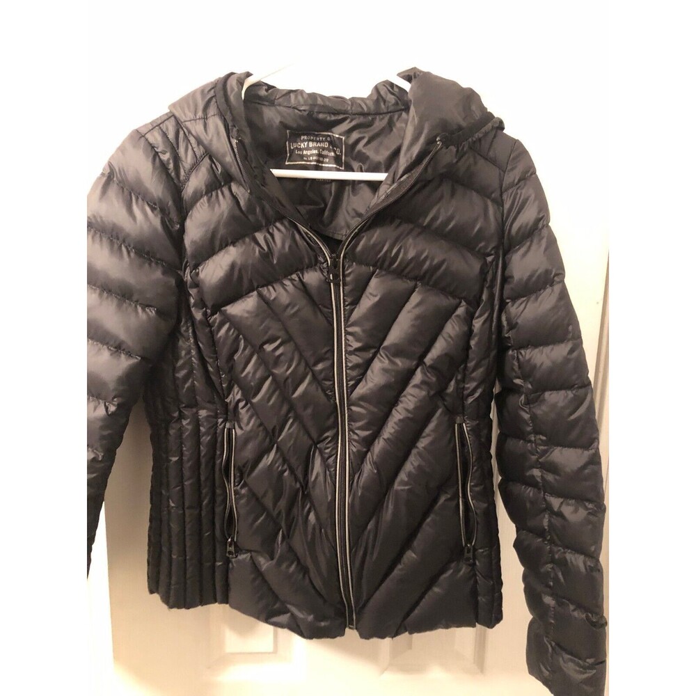 Lucky Brand Co. Los Angeles Puffer Coat Black Size Small